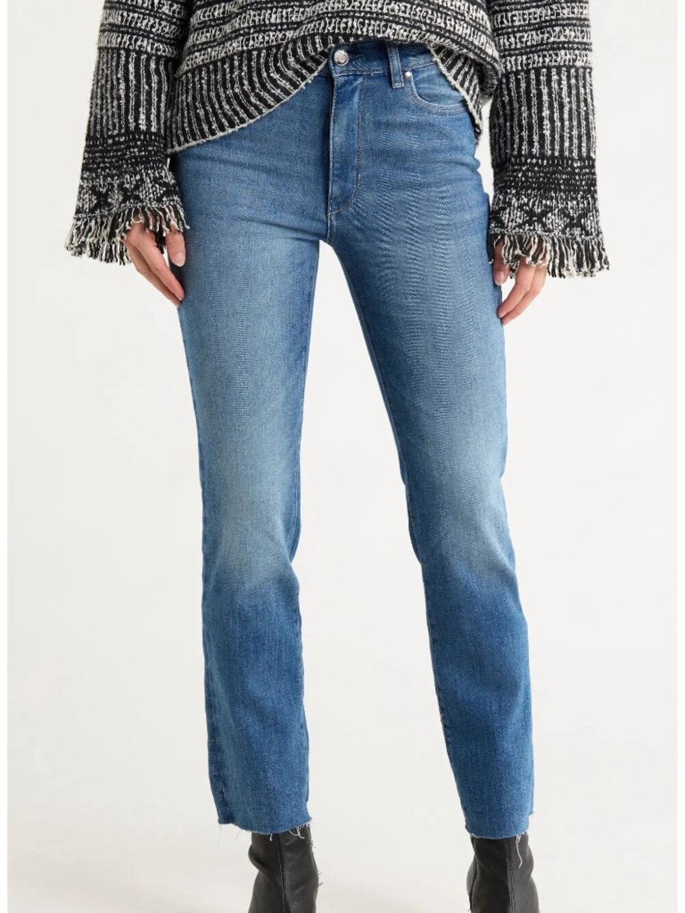 JASON WU Evie High Rise Straight Leg Jeans in Palm Springs Blue